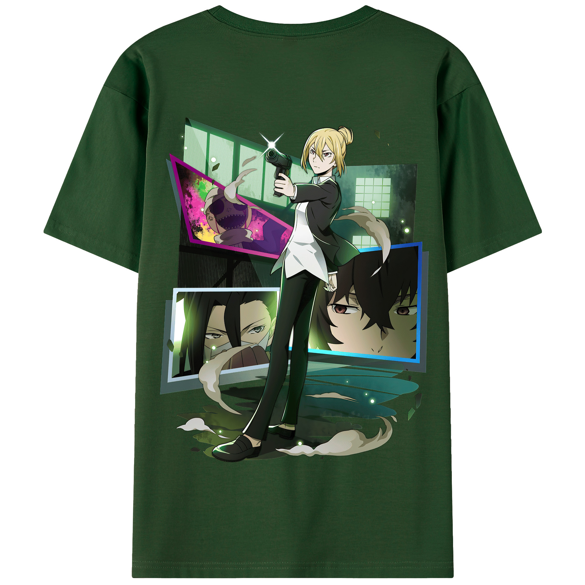 （画像用） 文豪ストレイドッグス Bungo Stray Dogs 綿100％半袖Tシャツ（背面プリント）